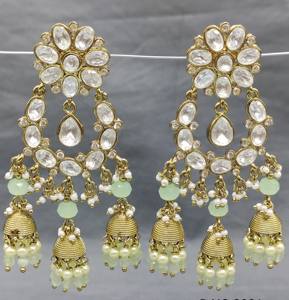 ต่างหูระย้าแฟชั่นอินเทรนด์ Moissanite mehandi SKU 2081 C9 - Product Image 2