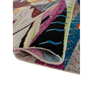 Alfombra de Lana y Seda de Bambú Anudada a Mano Freedom Manchaha Verde con Patrón Geométrico para Uso Doméstico-Les-8367 - Product Image 2