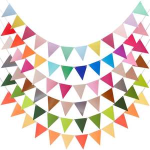 Kleurrijke Wimpel Multicolor Driehoek Vlag Fabriek Directe Verkoop Groothandel Opknoping Vilt Festival Viering Verjaardagsfeestje Decora - Product Image 1