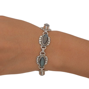 925 Sterling Silver Handmade Gemstone Labradorite Spinner Bracelet Bijoux 925 Timbre Belle Argent Solide Bracelet Bijoux - Product Image 1