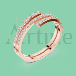 Bagues de mariée indiennes 18 carats en or avec CZ et moissanite - Product Image 1