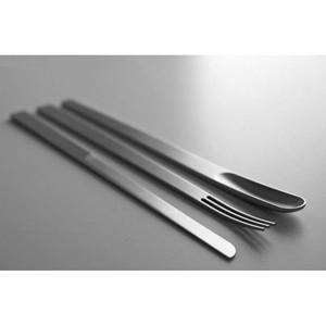 Unique Luxueux Restaurant En Acier Inoxydable Argent Mat Long Mince Rectangulaire Conception Cuillère Couteau & Fourchette Couverts Ensemble pour Mariage - Product Image 1