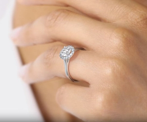 10K oro amarillo, oro rosa y oro blanco corte princesa laboratorio cultivado diamante anillo de bodas corte princesa diamante anillo de compromiso - Product Image 1