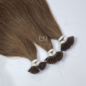 Paquet en gros de 100 grammes d'extensions de cheveux humains 100% naturels de vague profonde lâche de couleur de Super VIP des extensions de cheveux de pointe plate - Product Image 5