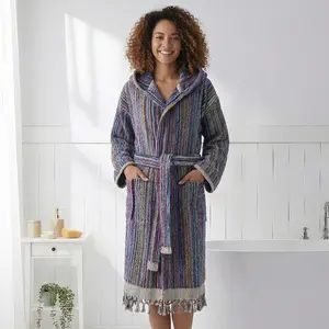 Albornoz Unisex de Lujo con Pompones, Tejido a Mano, de Algodón Turco, para Resort, Uso Todo el Año, Ropa de Dormir y de Estar por Casa, Verano, Suministrado por ODM, Turquía - Product Image 5