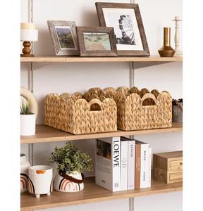 Handwoven Water <b>Hyacinth</b> Storage <b>Baskets</b> With Scalloped Edges Handmade Storage <b>Basket</b> Wholesale eco-friendly Made in Vietnam - Product Image 5