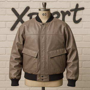 เสื้อแจ็คเก็ตหนังมีฮู้ดของผู้ชายมีซิปตกแต่งกระเป๋าอารมณ์กันลมน้ำหนักเบาปรับแต่งได้สำหรับฤดูหนาว - Product Image 2