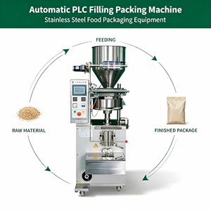 Machine d'emballage automatique PLC haute performance en acier inoxydable pour sacs alimentaires, la plus vendue, avec moteur arrière haute précision - Product Image 2
