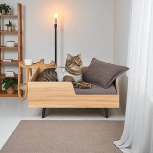 Salon d'intérieur écologique CH13 pour animaux de compagnie avec coussin recyclable et base en bois OEM du Vietnam - Product Image 3