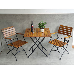 Modern Design Outdoor <b>Foldable</b> <b>Table</b> Set (75x75cm) and 2 Folding Chairs CBCF286 - Product Image 2