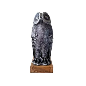 Top Quality Fashionable trending design hot selling new customized Old Silver Finished Aluminum Owl Sculptures