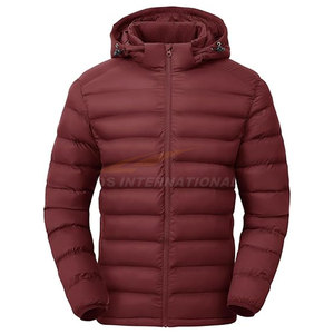 Hot-Selling <b>Mens</b> Puffer <b>Jacket</b> with Detachable Hood Water-Resistant <b>Lightweight</b> Quilted Coat with 4 Pockets OEM/ODM Custom - Product Image 1