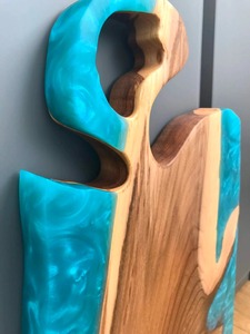 เขียงไม้กระถินเทศธรรมชาติเคลือบเรซิ่น ทนทาน ใช้กับเครื่องล้างจานได้ หนา 1.5 ซม. ใช้งานได้ยาวนานในครัว - Product Image 6