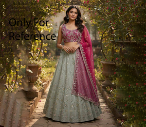 Vente chaude Indian Western Fashion Lehenga Avec Top et Dupatta Ensemble Avec Broderie Wedding Wear Traditional Lehenga Wholesale - Product Image 1