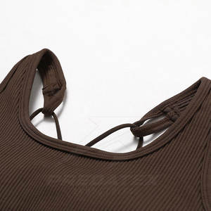 Conjunto de Yoga para Mujer de Alta Calidad, Diseño Personalizado con Logotipo Frontal, Patrón Sólido, 2 Piezas, Transpirable y Ecológico, en Venta - Product Image 3