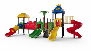 Thương mại sân chơi ngoài trời trượt thiết lập cho trẻ em với đường hầm leo tường cầu LLDPE nhựa thép CHƠI thiết bị - Product Image 2