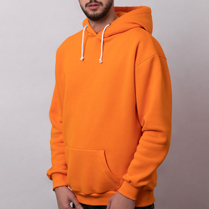 Ropa de calle para hombre, sudaderas con capucha naranja de gran tamaño, Jersey de algodón, sudadera de peso pesado, ajuste holgado, moda informal, manga larga - Product Image 3