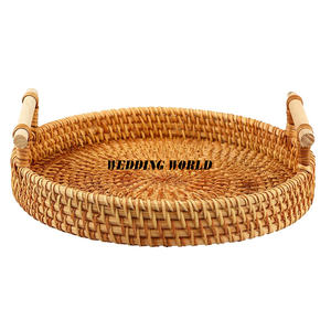 ถาดหวายแฟนซีถาดรองจานหวายสำหรับงานแต่งงานดีไซน์เนอร์งานแฮนด์เมดคุณภาพระดับพรีเมียมถาดหวาย - Product Image 5