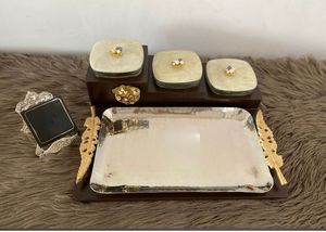 Plato de aperitivos de diseño minimalista para uso de servicio de alimentos Juego de platos de aperitivos de madera más vendido para fiestas Plato de aperitivos con cuenco - Product Image 4