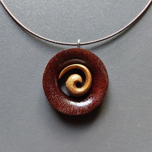 สร้อยคอจี้ไม้ทำด้วยมือสไตล์โบฮีเมียนชนเผ่าโซโน่สำหรับผู้หญิงผู้ชายจี้ไม้ไผ่ปรับได้ขนาดใหญ่ตามธรรมชาติ - Product Image 3