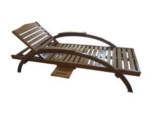 เก้าอี้อาบแดดไม้สักกลางแจ้งสำหรับสวนลานสระว่ายน้ำหรือสวนสาธารณะเตียงอาบแดดในสวนเบาะกันน้ำสำหรับโรงแรมและวิลล่า - Product Image 3