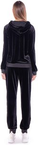 Conjunto Deportivo de 2 Piezas para Mujer, Invierno, Corto, de Terciopelo, Sudadera con Capucha y Cremallera Completa y Pantalones Deportivos con Bolsillos, Ropa Deportiva Informal - Product Image 3