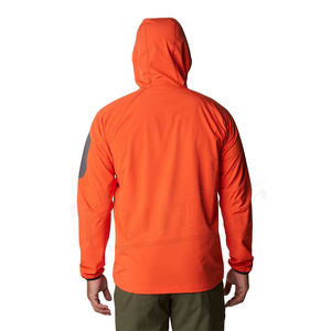 Chaqueta Ligera Impermeable para Hombre, Estilo Casual, con Capucha, Estampada, de Tejido Softshell, Color Naranja, Cuello Alto, para Senderismo y Camping - Product Image 2