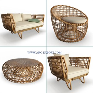 Meubles design attrayant de grande taille Table en rotin Table de centre de maison Table d'intérieur en rotin de jute de forme personnalisée en vente - Product Image 5