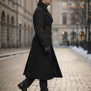 Modern Style Slim Fit Woolen Men Long Coat Lightweight <b>Polyester</b> <b>Fabric</b> Men Long Coat For Online Sale - Product Image 3