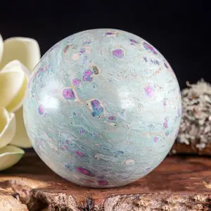 Robijnrode Fuchsite Edelsteenballen Groothandel Natuurlijke Helende Steen Voor Meditatie & Positieve Energie Edelsteen Reiki Genezing