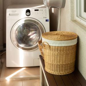 Cheap Price Wicker <b>Bin</b> Basket Organizer <b>Laundry</b> Storage Rattan <b>Bins</b> Container <b>With</b> Removable <b>Lid</b> Hand Weave Clothing Baskets - Product Image 6