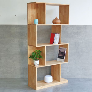 ชั้นวางหนังสือ 4 ชั้น รุ่นโมเดิร์น ทำจากไม้ยางพารา ขนาด 80x30x160 ซม. รุ่น KS68205 แบบตั้งพื้น สำหรับสำนักงาน ห้องนั่งเล่น โรงรถ และจัดเก็บของในบ้าน - Product Image 4