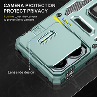 Étui de protection robuste antichoc en TPU+PC avec béquille et cache-objectif pour Redmi Note 13 Pro 5G