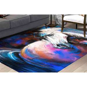 <b>Horse</b> <b>Painting</b> Rug: Anti-Slip Chenille Accent Rug, Printed Rug,Nonwoven Thin Rug - Product Image 2