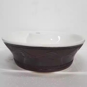 Ovale Rectangle Céramique Design Moderne Vanité Évier Hôpital Villa Salle De Bains Lavabo Comptoir Montage Résistant À L'eau À Vie - Product Image 5