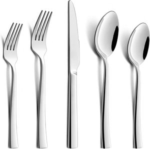 <b>Mirror</b> Polished Stainless Steel Cutlery Set Mirrored Stainless Material Durable for Daily Dining Special Occasions - Product Image 1