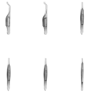 Pinces Gill-hess Iris 1x2 dents 7cm, Pinces Gill-botvin Irid 1x2 dents 7cm, Pinces Micro-iris modèle Bonn 1x2 dents - Product Image 1