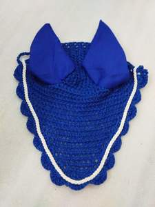 Mouche Voile Oreille Bonnet Capuche Net Coton Respirant Cheval Mouche Oreille Cap Couleur Bleu Royal - Product Image 6