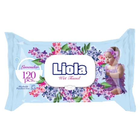 Lingettes humides pour bébé Liola Lavender 120 pièces 15*18cm - 35gsm Haute Qualité Meilleur Prix Serviette Humide Demandez Prix