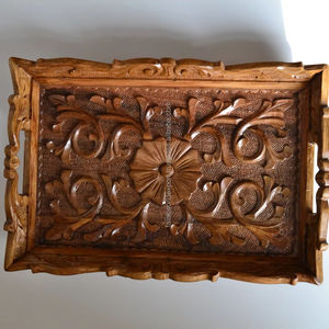 Plateau de service de petit déjeuner en bois d'acacia rectangulaire de luxe de haute qualité pour hôtel restaurant maison avec la meilleure qualité en gros - Product Image 4