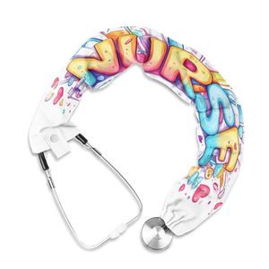 Cubierta de estetoscopio Scrunchie, cubiertas de tela de poliéster, patrón de enfermería, estetoscopio impreso, envoltura de cuello para enfermera médica de Vaslcare - Product Image 1
