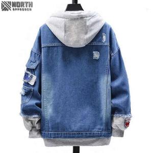 Mode hivernale Veste pour garçons Logo personnalisé Étiquette Tendance Motif effiloché Bouton Design Veste en jean rétro 2025 - Product Image 2