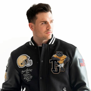Nueva Chaqueta Varsity de Invierno para Hombre, Diseño Personalizado, Camuflaje, Lona Ecológica, Impermeable, con Parches, Estilo Letterman, Béisbol - Product Image 6