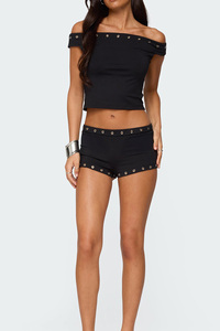 กางเกงขาสั้นเอวสูงสำหรับผู้หญิงกางเกงขาสั้นผ้าฝ้ายผสมน้ำหนักเบาสุดพิเศษสำหรับเล่นโยคะออกกำลังกาย100% - Product Image 6