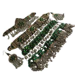 Unique Afghani Silver <b>Jewelry</b> <b>Set</b> - Handmade Afghani <b>Bridal</b> Kundan <b>Jewelry</b> <b>Set</b> Kundan <b>Set</b> in Affordable Price - Product Image 1