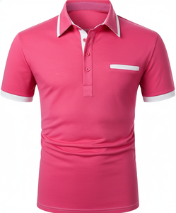 Camisetas polo con cuello en contraste, camisetas polo con logotipo personalizado OEM, proveedor de fabricante, camisetas polo de estilo embellecedor de manga corta a la moda para hombre - Product Image 6