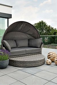 Chaise longue en teck massif de qualité supérieure avec auvent réglable, résistante aux intempéries, pour hôtel, piscine, mobilier d'extérieur - Product Image 4