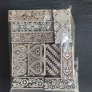 Sur mesure en étoile et motifs floraux blocs d'impression au henné en bois pour l'impression textile pour les projets d'art et d'artisanat - Product Image 3