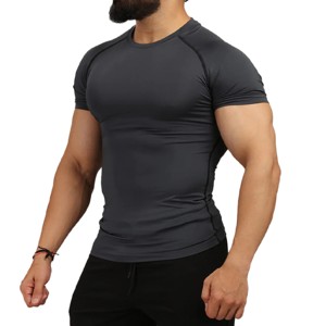 <b>Custom</b> Sublimation Quick Dry Breathable Slim Fit Sports <b>Compressed</b> Gym Rash Guard Men's T-<b>Shirt</b> Spandex/Polyester High Quality - Product Image 5