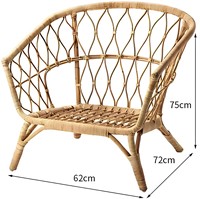 Chaise longue ronde en rotin naturel tissé à la main avec coussins blancs en peluche Tailles personnalisées et OEM disponibles